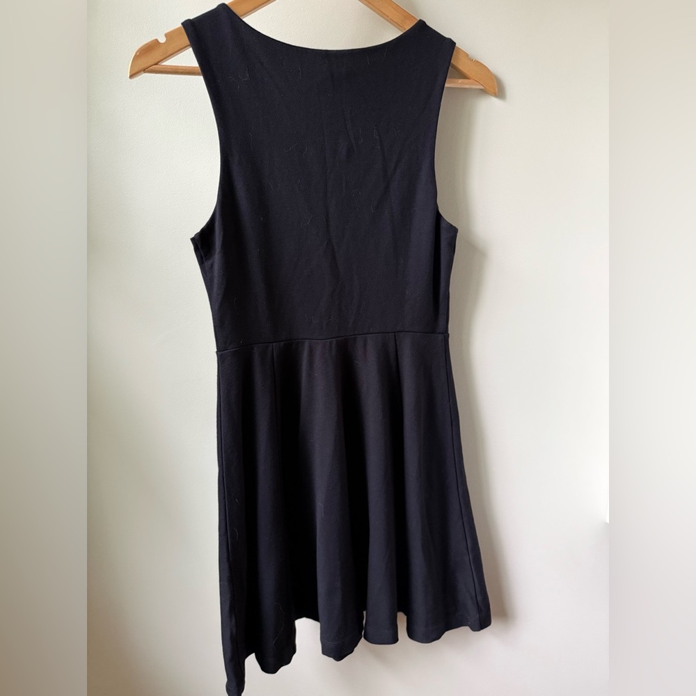 EXPRESS Little Black Dress Fit Flare Rivets Stretch Comfy Flirty Date Night S - Picture 4 of 5